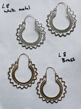 Load image into Gallery viewer, Earrings - Brass and Silver Plate Tribal Gypsy Earrings - Extra Large
