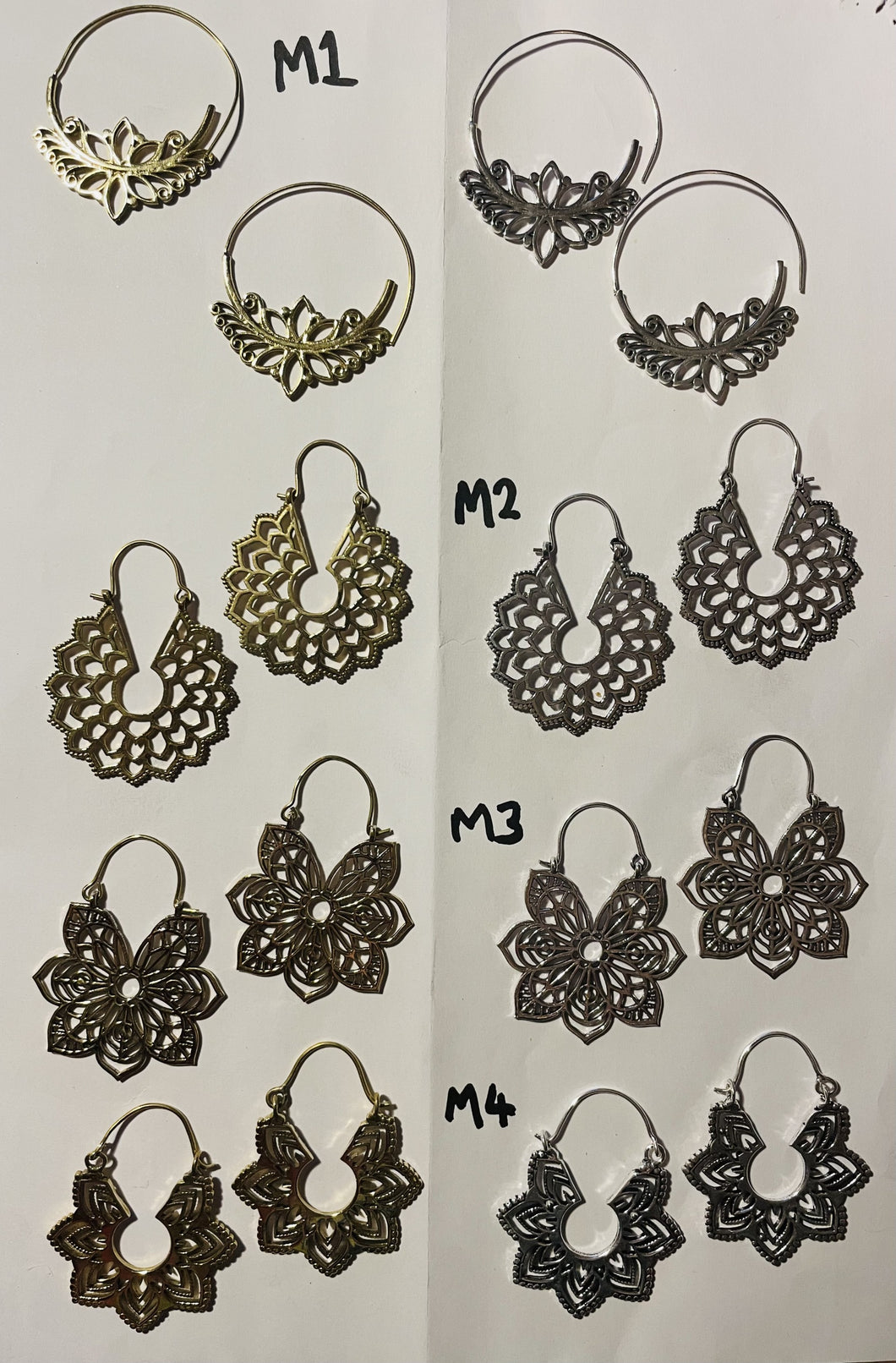 Earrings - Brass Tribal Gypsy Earrings - Medium