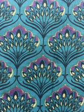 Load image into Gallery viewer, Buy now online, Emma&#39;s Emporium peacock Genie trousers, cotton loose fit trousers in Indian peacock print. Emma&#39;s Emporium online store, ethical alternative women&#39;s fashion; hippie festival clothing and accessories, ethically sourced from India.
