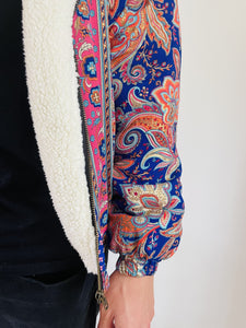 Sari Fleece lined Bomber Jacket - Paisley