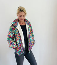 Load image into Gallery viewer, Sari Fleece lined Bomber Jacket - Paisley

