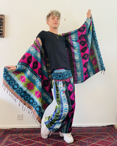 Emma's Emporium geometric patterned wrap blanket warm fleece cardigan. Buy now from Emma's Emporium online ethical alternative hippie festival fashions - women's and men's unisex clothing!
