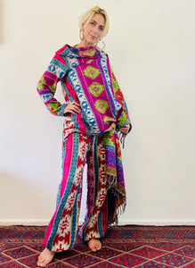 Emma's Emporium geometric patterned wrap blanket warm fleece cardigan. Buy now from Emma's Emporium online ethical alternative hippie festival fashions - women's and men's unisex clothing!