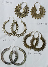 Load image into Gallery viewer, EMMA&#39;S EMPORIUM extra large brass and silver plate Indian earrings
