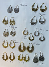 Load image into Gallery viewer, Tribal and Gypsy inspired earrings available in brass or silver plate, Emma&#39;s Emporium Brass Silver Tribal earrings, from Emma&#39;s Emporium Festival fashion for alternative women&#39;s clothing and accessories, boho and hippy fashion and jewellery
