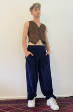 Load image into Gallery viewer, Emma&#39;s Emporium Velvet genie trousers, warm winter, fair trade ethical alternative fashion, hippie festival men&#39;s women&#39;s unisex gender fluid clothing. Shop online now at Emma&#39;s Emporium!
