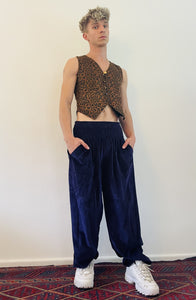 Emma's Emporium Velvet genie trousers, warm winter, fair trade ethical alternative fashion, hippie festival men's women's unisex gender fluid clothing. Shop online now at Emma's Emporium!