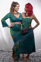 Load image into Gallery viewer, Buy now online from Emma&#39;s Emporium! Tie dye cotton lycra maxi skirt, complete your summer festival hippy look with Emma&#39;s Emporium&#39;s colourful alternative hippy clothing.
