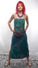 Load image into Gallery viewer, Buy now online from Emma&#39;s Emporium! Tie dye cotton lycra maxi skirt, complete your summer festival hippy look with Emma&#39;s Emporium&#39;s colourful alternative hippy clothing.
