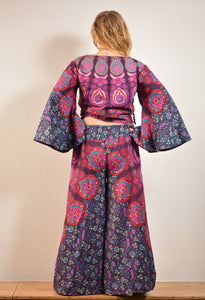 Peacock Print Bell Sleeve Top