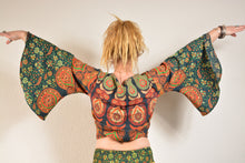 Load image into Gallery viewer, Peacock Print Bell Sleeve Top

