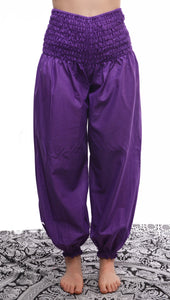 Buy online now from Emma's Emporium women clothing. Organic cotton genie harem trousers, fantastic unisex lightweight summer trousers for yoga, festivals, maternity
