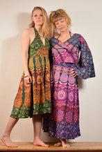 Load image into Gallery viewer, Emma&#39;s Emporium, available to buy online buy now, full length wrap around peacock print cotton maxi skirts.
