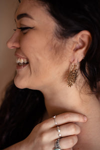 Earrings - Brass/Silver plate Tribal Gypsy Earrings - Medium