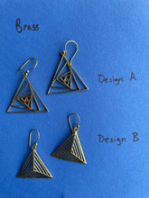 Load image into Gallery viewer, Earrings - Brass Geometric Hook Earrings
