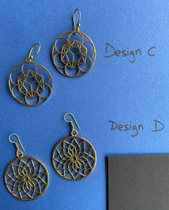 Earrings - Brass Geometric Hook Earrings