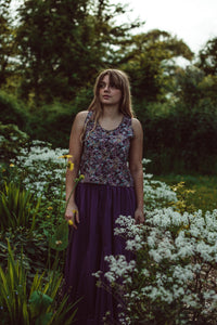 Emma's Emporium full length cotton maxi skirt, gypsy boho style - with pockets! hippie festival vibe, women's slow fashion available to buy online.
