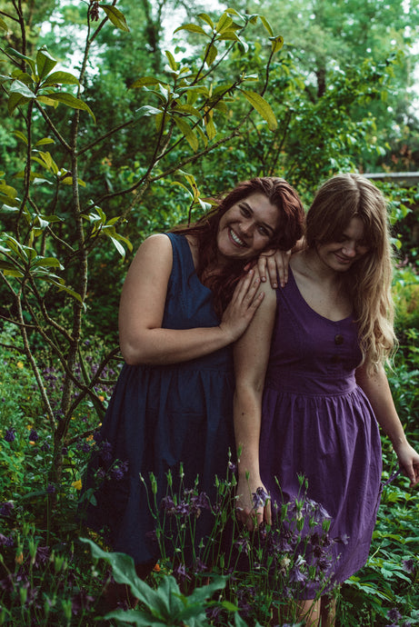 Buy now online from Emma's Emporium. Organic cotton summer sun dress with side pockets. Emma's Emporium women's festival clothing