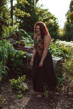 Load image into Gallery viewer, Emma&#39;s Emporium full length cotton maxi skirt, gypsy boho style - with pockets! hippie festival vibe, women&#39;s slow fashion available to buy online.
