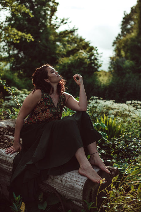 Emma's Emporium full length cotton maxi skirt, gypsy boho style - with pockets! hippie festival vibe, women's slow fashion available to buy online.