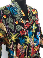Load image into Gallery viewer, Buy no online from Emma's Emporium clothing and gifts! Full length pure cotton Frida Kahlo inspired kimono style dressing gown, now available in White, Blue, Purple, Black and Green!
