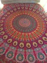 Load image into Gallery viewer, Bedspread - Peacock Mandala Print
