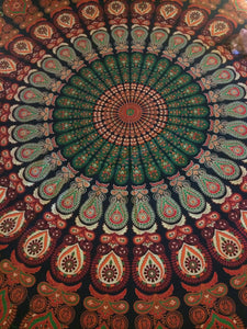 Bedspread - Peacock Mandala Print