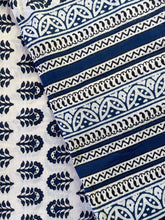 Load image into Gallery viewer, Close Up. Block Printed Natural Cotton Scarf, Scarves, Sarong. Perfect for beach or lightweight scarf. Emma&#39;s Emporiumalternative women&#39;s fashion, Hippy Festival Fashion, Homewares and accessories. Fair trade and Ethically sourced from India and around the world. Emma&#39;s Emporium.
