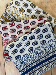 Close Up. Block Printed Natural Cotton Scarf, Scarves, Sarong. Perfect for beach or lightweight scarf. Emma's Emporiumalternative women's fashion, Hippy Festival Fashion, Homewares and accessories. Fair trade and Ethically sourced from India and around the world. Emma's Emporium.