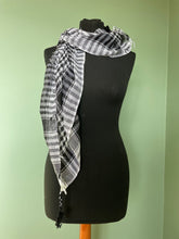 Load image into Gallery viewer, Emma&#39;s Emporium happy festival alternative women&#39;s clothing, accessories, gifts and boho homewares. Black and white small desert scarf.

