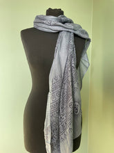 Load image into Gallery viewer, Emma&#39;s Emporium Indian Lightweight Summer Sarong Scarves, large loose shawls for sunny spring days, perfect beach coverup, colourful and printed with OM symbols. Emma&#39;s Emporium alternative Festival and Hippy Women&#39;s Clothing, accessories and Boho homewares and Gifts. Rayon Hippie Scarf, Shawl, Sarong.
