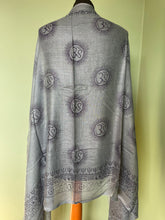 Load image into Gallery viewer, Emma&#39;s Emporium Indian Lightweight Summer Sarong Scarves, large loose shawls for sunny spring days, perfect beach coverup, colourful and printed with OM symbols. Emma&#39;s Emporium alternative Festival and Hippy Women&#39;s Clothing, accessories and Boho homewares and Gifts. Rayon Hippie Scarf, Shawl, Sarong.
