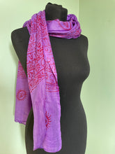 Load image into Gallery viewer, Emma&#39;s Emporium Indian Lightweight Summer Sarong Scarves, large loose shawls for sunny spring days, perfect beach coverup, colourful and printed with OM symbols. Emma&#39;s Emporium alternative Festival and Hippy Women&#39;s Clothing, accessories and Boho homewares and Gifts. Rayon Hippie Scarf, Shawl, Sarong.
