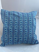 Load image into Gallery viewer, Available to buy now from Emma&#39;s Emporium, Hand Block Printed cotton Floral Cushion Cover. Traditional Indian Flowers! These beautiful ethnic cushion covers have been hand block printed in India Rajasthan, made from 100% cotton with concealed side seam zip. 16” x 16” (40 x 40 cm) Cotton Made in Rajasthan, India
