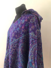 Load image into Gallery viewer, Poncho - Hooded Paisley Fleece Poncho
