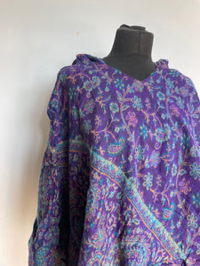 Emma's Emporium Hooded Paisley Fleece Poncho