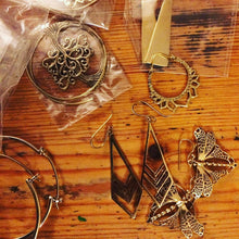 Load image into Gallery viewer, Earrings - Brass Geometric Hook Earrings
