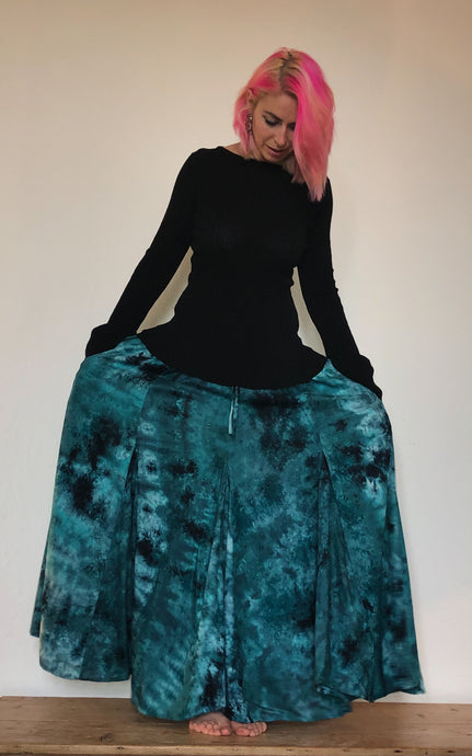 Tie dye maxi skirt with pockets, available to buy now from Emma's Emporium, ethnic and ethical clothing, accessories and homewares.