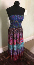 Load image into Gallery viewer, Emmas emporium recycled cotton frill maxi skirt. Colourful Indian block print ethnic skirt

