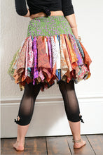 Load image into Gallery viewer, Emma&#39;s Emporium multi coloured recycled sari hanky tutu skirt
