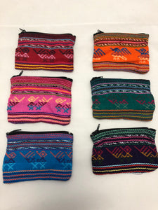 Available to buy online from Emma's Emporium, colourful mini Guatemalan handmade zip purses