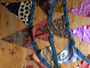 Hand Made Recycled Colourful Sari Bunting