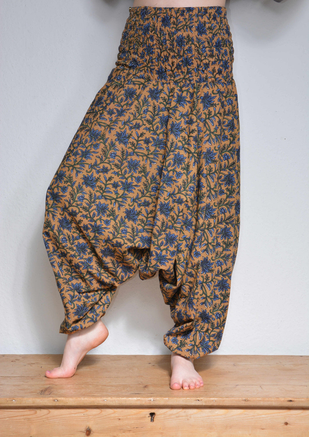 Emma's Emporium Block Print harem trouser, floral printed cotton, ethnic hippie style