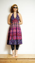 Load image into Gallery viewer, Available to buy now online! Emma&#39;s Emporium print cotton peacock printed summer halter dress!
