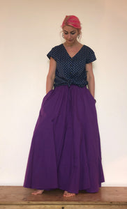 Full length cotton gypsy skirt, available to buy now from Emma's Emporium
