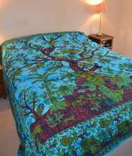 Load image into Gallery viewer, Emma&#39;s Emporium Tree of Life cotton bedspread. Hippie printed cotton bedspreads from India, available to buy at Emma&#39;s Emporium

