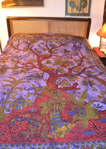 Emma's Emporium Tree of Life cotton bedspread. Hippie printed cotton bedspreads from India, available to buy at Emma's Emporium