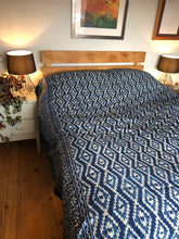 Load image into Gallery viewer, Double/Kingsize Indigo Hand Block Printed Bedspread
