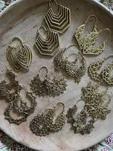 Load image into Gallery viewer, Emma&#39;s Emporium Brass tribal earrings
