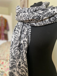 New in Black and White Paisley Blanket Shawl! Buy online from Emma's Emporium